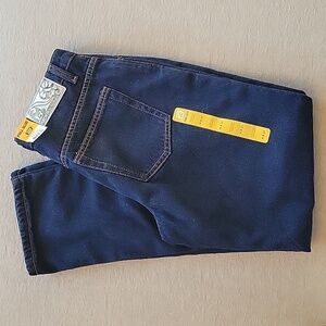 FULL BLUE pink flannel lined denim dark blue jeans.  Size 8 x 31. NWT.